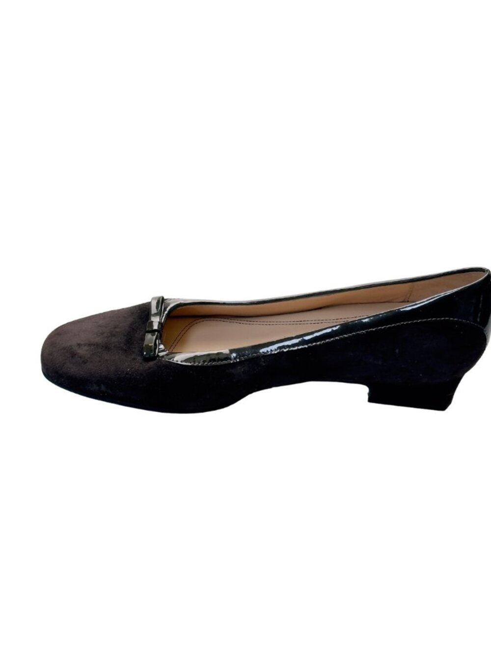 TROTTERS Brown Suede Patent Leather Trim Low Heels Women’s Shoes Size 7 - Picture 8 of 12